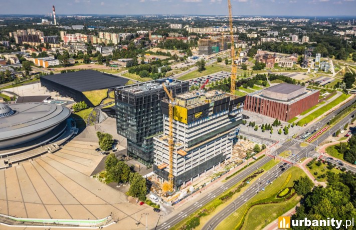 Postęp prac na budowie kompleksu .KTW w Katowicach