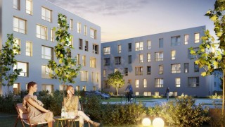 Nowe osiedle w Łodzi przy politechnice i woonerfie