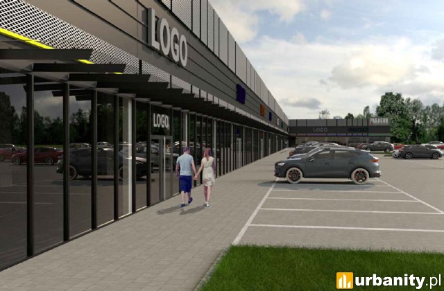 Wizualizacja parku handlowego pod szyldem Paragon Park, wiz. materiały dewelopera