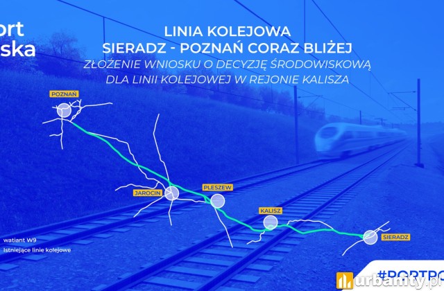 Wniosek o decyzję środowiskową dla 9-kilometrowej kolejowej obwodnicy Kalisza, wiz. spółka CPK