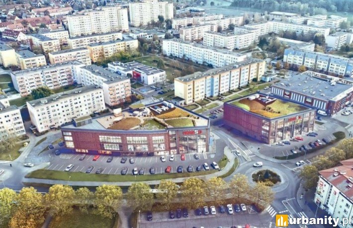 Projekt rozbudowy galerii handlowej Hosso w Policach, wiz. materiały inwestora