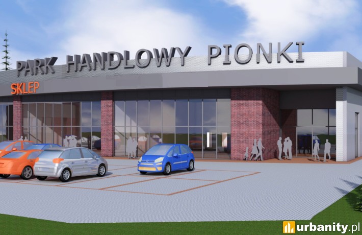 Wizualizacja parku handlowego w Pionkach, wiz. materiały prasowe