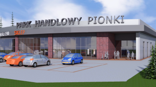 Wizualizacja parku handlowego w Pionkach, wiz. materiały prasowe