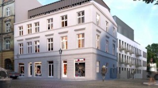 Kamień węgielny na budowie kamienicy Ostrówek 12 w Poznaniu