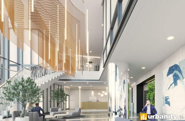 Centrum Biurowe Neptun - projekt modernizacji wnętrz, wiz. materiały inwestora