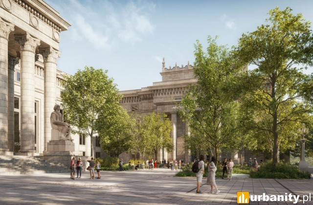 Plac Centralny – zielona rewolucja w centrum stolicy, wiz. materiały inwestora