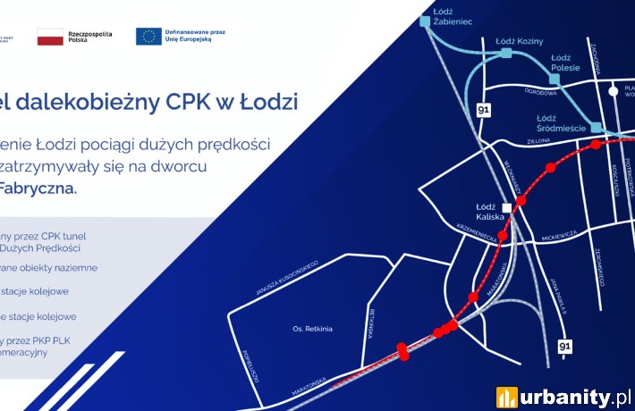 Tunel dalekobieżny CPK w Łodzi, wiz. spółka CPK