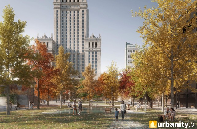 Plac Centralny – zielona rewolucja w centrum stolicy, wiz. materiały inwestora