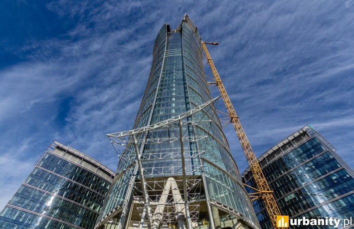 Postęp prac na budowie wieżowca Warsaw Spire
