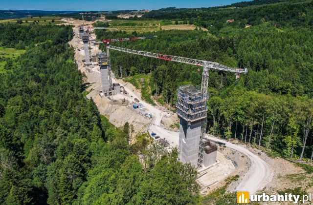 S19 Babica - Jawornik, budowa imponującego wiaduktu, fot. GDDKiA