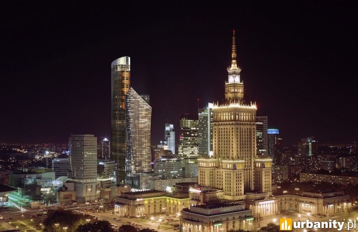 Tak pierwotnie miał wyglądać 300-metrowy wieżowiec w centrum Warszawy, wiz. materiały inwestora