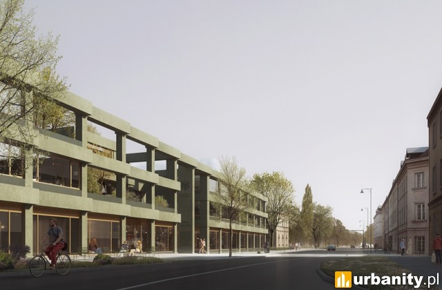 Projekt nowego budynku Uniwersytetu Warszawskiego przy ul. Bednarskiej 2/4, wiz. BBGK Architekci