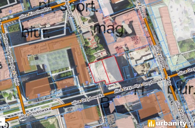 Działka, na której powstanie nowy wieżowiec, fot. gunb.gov.pl