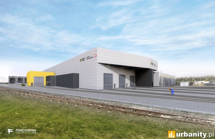 Wizualizacja zaplecza technicznego Kolei Dolnośląskich w Legnicy, fot. materiały prasowe