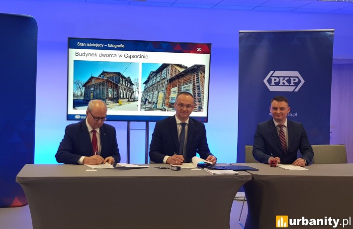 Podpisanie porozumienia dworzec Gąsocin