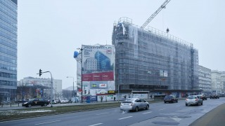 Wiecha na budowie biurowca Polna Corner w Warszawie