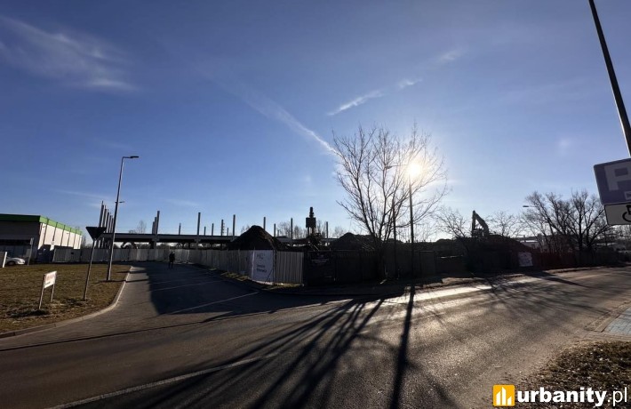 Tak obecnie wygląda budowa nowego parku handlowego w Łodzi, fot. Urbanity