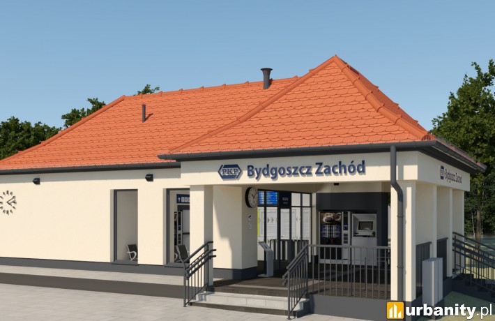 Dworzec Bydgoszcz Zachód - wizualizacja poczekalni