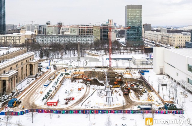 Postępuje budowa nowej siedziby TR Warszawa na placu Defilad, fot. Marta Ejsmont/TR Warszawa