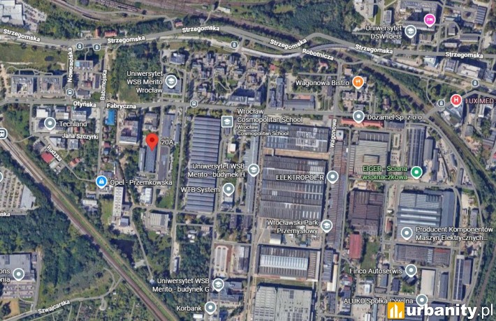 Przy Fabrycznej 20A we Wrocławiu miałyby stać dwie wieże biurowe, fot. google maps