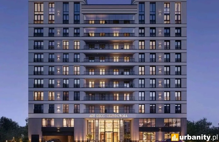 Art Deco Grzybowska, projekt inwestycji, wiz. materiały dewelopera