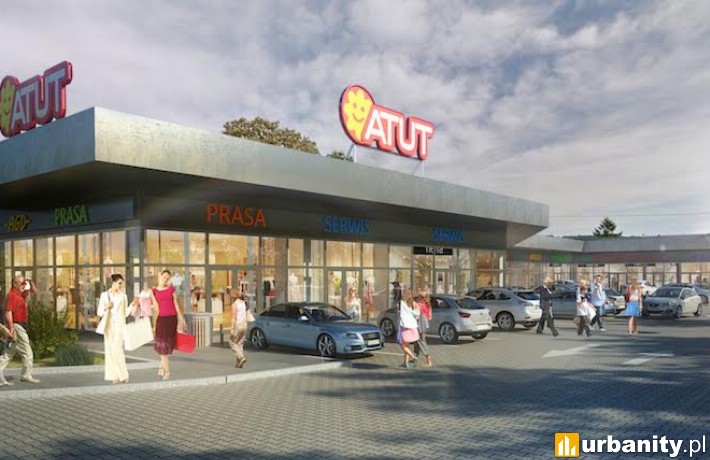 Wizualizacja centrum handlowego Atut Bielany w Krakowie