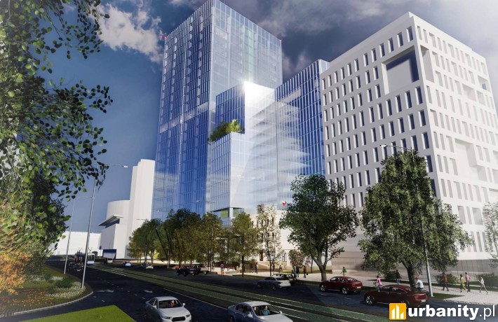 Koncepcja zagospodarowania działki u zbiegu Swobodnej i Powstańców Śląskich, wiz. materiały inwestora