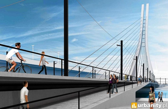 Projekt nowego mostu w Szczecinie, wiz. materiały inwestora