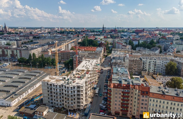Postęp prac na budowie inwestycji Zajezdnia we Wrocławiu, sierpień 2020, fot. Maciej Lulko