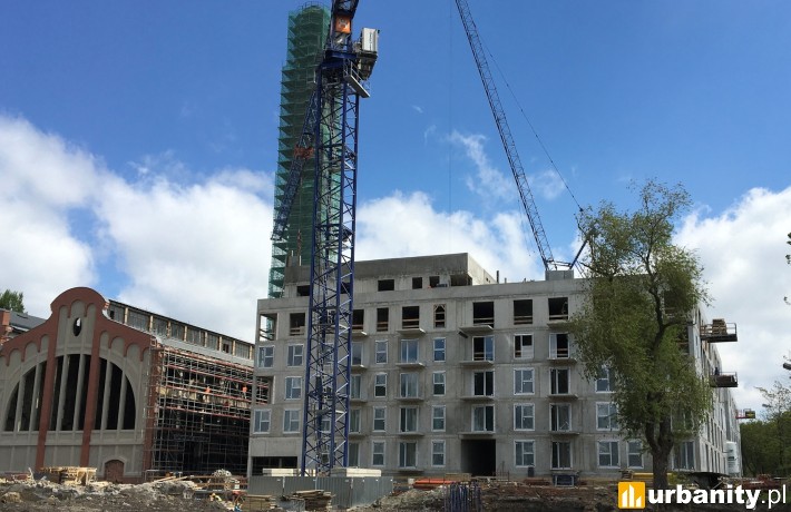 Najwyższy punkt konstrukcyjny apartamentowca Fuzja w Łodzi