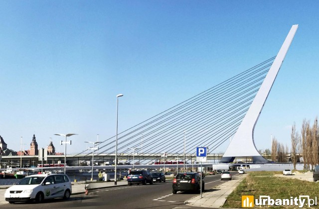 Projekt nowego mostu w Szczecinie, wiz. materiały inwestora
