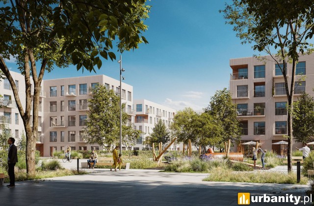 Projekt osiedla Zielone Aleje we Wrocławiu, wiz. materiały dewelopera