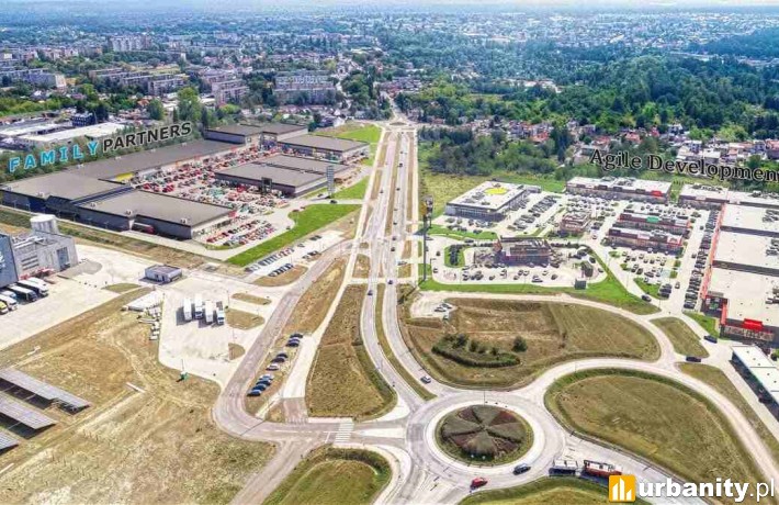 Projekt nowego parku handlowego w Tomaszowie Mazowieckim, wiz. materiały inwestora