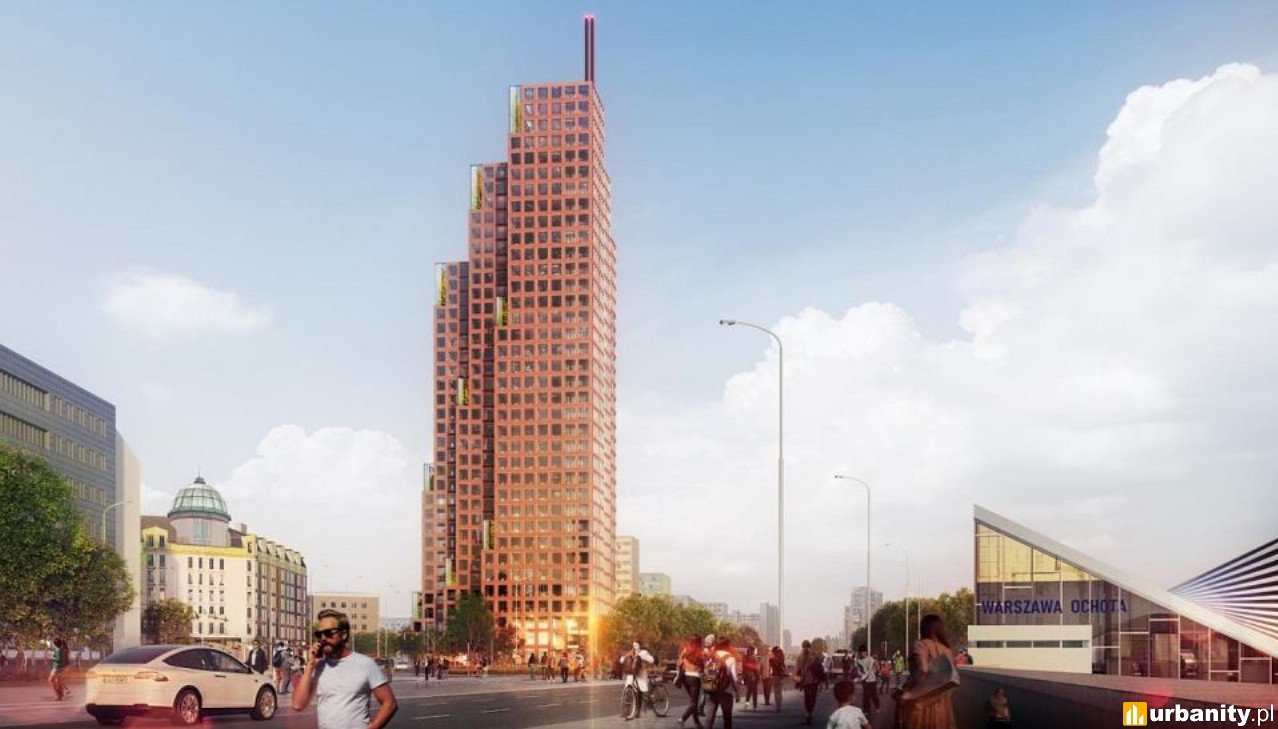 Czy tak będzie wyglądał 130-metrowy wieżowiec przy pl. Zawiszy w Warszawie? Pierwsze wizualizacje