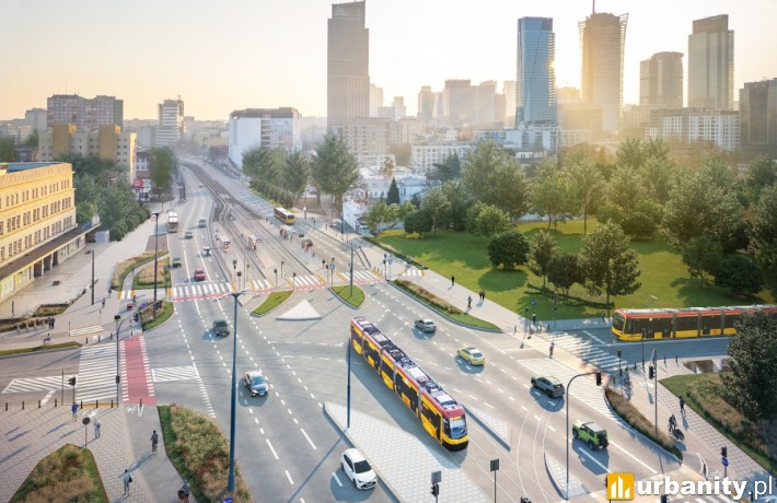 Wolska i Młynarska z nową infrastrukturą, wiz. ZDM Warszawa Zarząd Zieleni