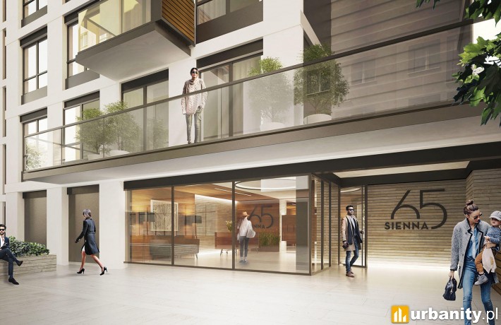 Wizualizacja apartamentowca przy Siennej 65 w Warszawie