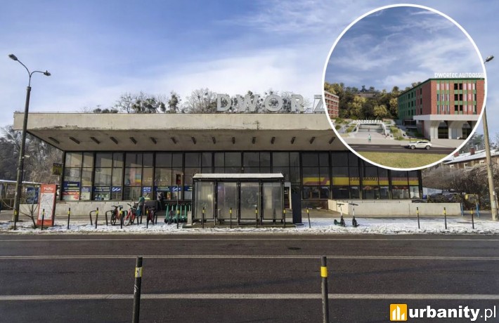 Dworzec PKS w Gdańsku i projekt nowej inwestycji, fot. Piotr Wittman/gdansk.pl/Studio Architektoniczne KWADRAT