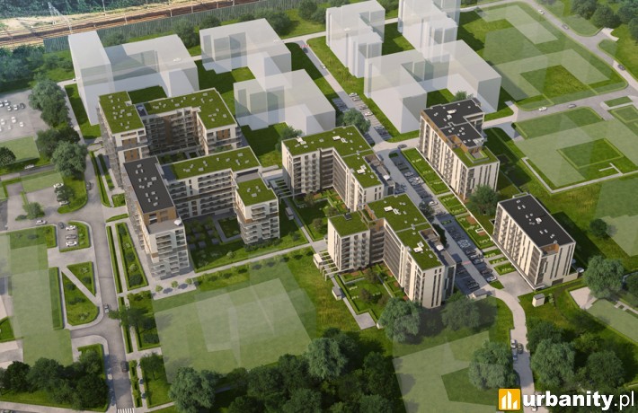 Widok z góry na projekt Nowa 5 Dzielnica