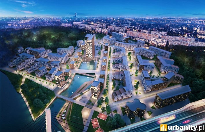 Wizualizacja Portu Popowice z lotu ptaka