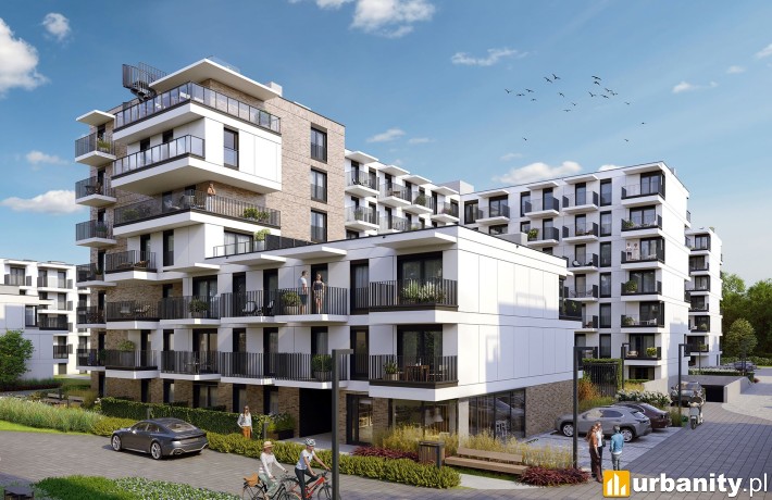 Apartamenty Park Matecznego - widok na elewację budynku B od południa, wiz. materiały dewelopera
