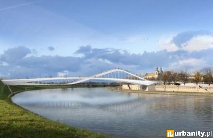 Projekt drugiej kładki dla pieszych i rowerzystów przez Wisłę