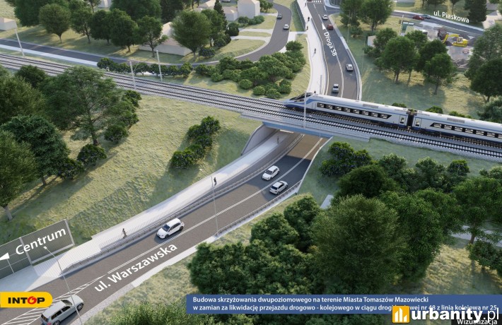 W Tomaszowie Mazowieckim powstanie skrzyżowanie dwupoziomowe, wiz. INTOP