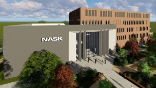 Wizualizacja nowego budynku Cyberbezpieczeństwa NASK, wiz. materiały inwestora