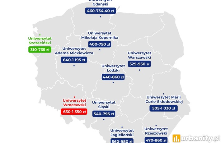 Ceny za wynajem miejsca w akademiku, fot. rankomat.pl