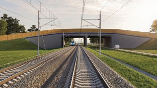 Kluczowe obiekty na trasie Warszawa - Łódź w ramach Kolei Dużych Prędkości, wiz. CPK