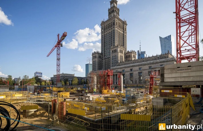 Budowa nowej siedziby TR Warszawa, sierpień 2026, fot. Robert Woźniak