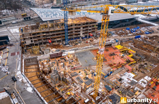 Postęp prac na budowie inwestycji Fuzja w Łodzi, fot. Archicom