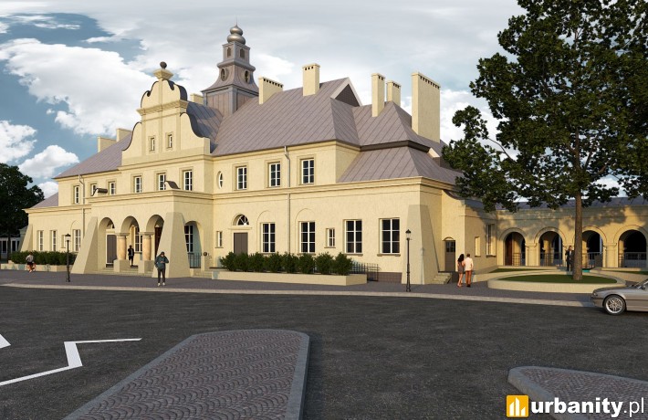 Wizualizacja przebudowanego dworca w Żyrardowie, wiz. PKP S.A.