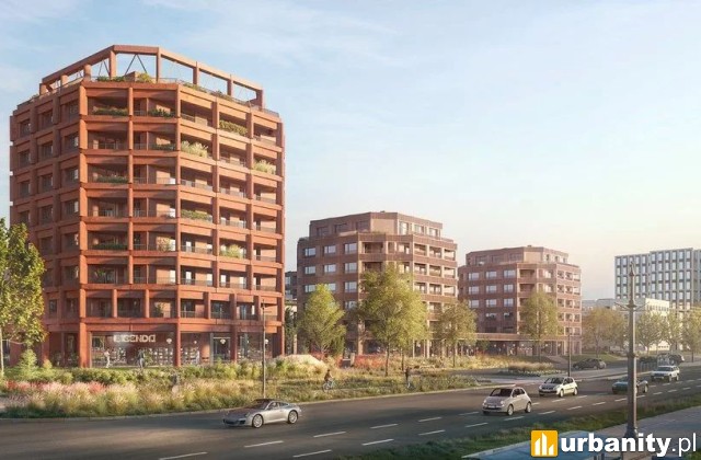 Koncepcja zabudowy działki przy Piłsudskiego 82 w Łodzi, wiz. Design Lab Group