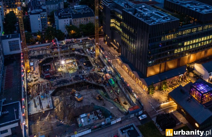 Postęp prac na budowie inwestycji Studio w Warszawie, fot. Skanska